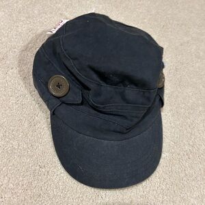 Roxy Black Cap with Button Detail